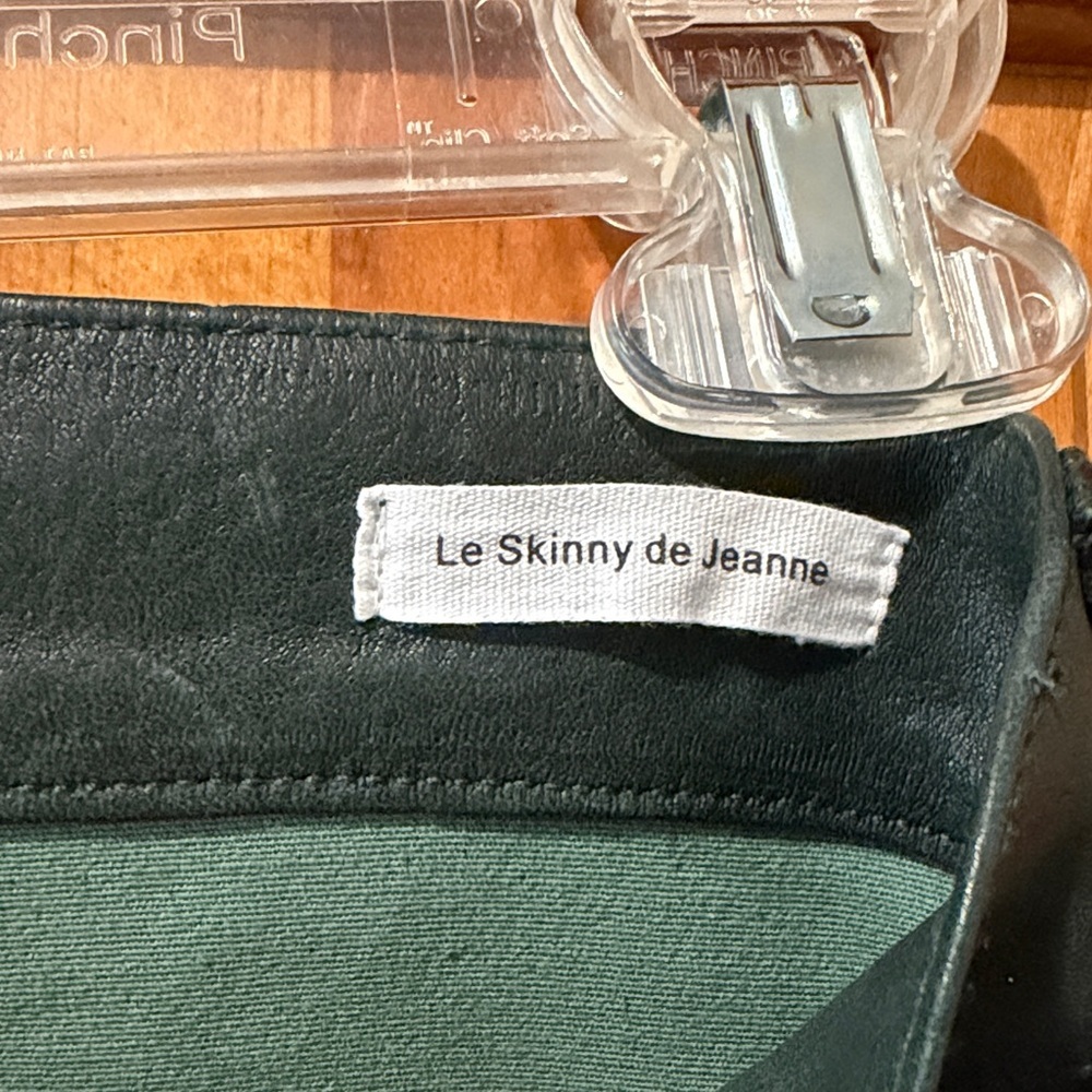 FRAME Le Skinny De Jeanne Green Lamb Leather Pants - Picture 5 of 6